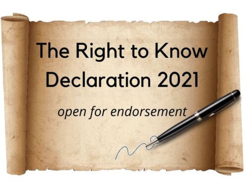 The Right to Know Declaration 2021: Open for endorsement!